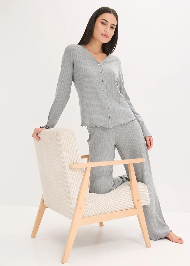 Tenue d’intérieur en jersey pointelle • gris chiné • product-page.page-title-suffix