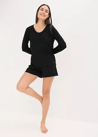 Lehké krátké pyžamo z měkkého materiálu • černá • bonprix obchod