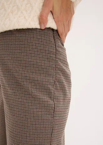 Kostkované kalhoty bez zapínání • hnědošedo-tmavě hnědá kostkovaná • bonprix obchod