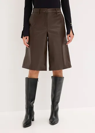 Bermuda enduit, Couleur: marron foncé