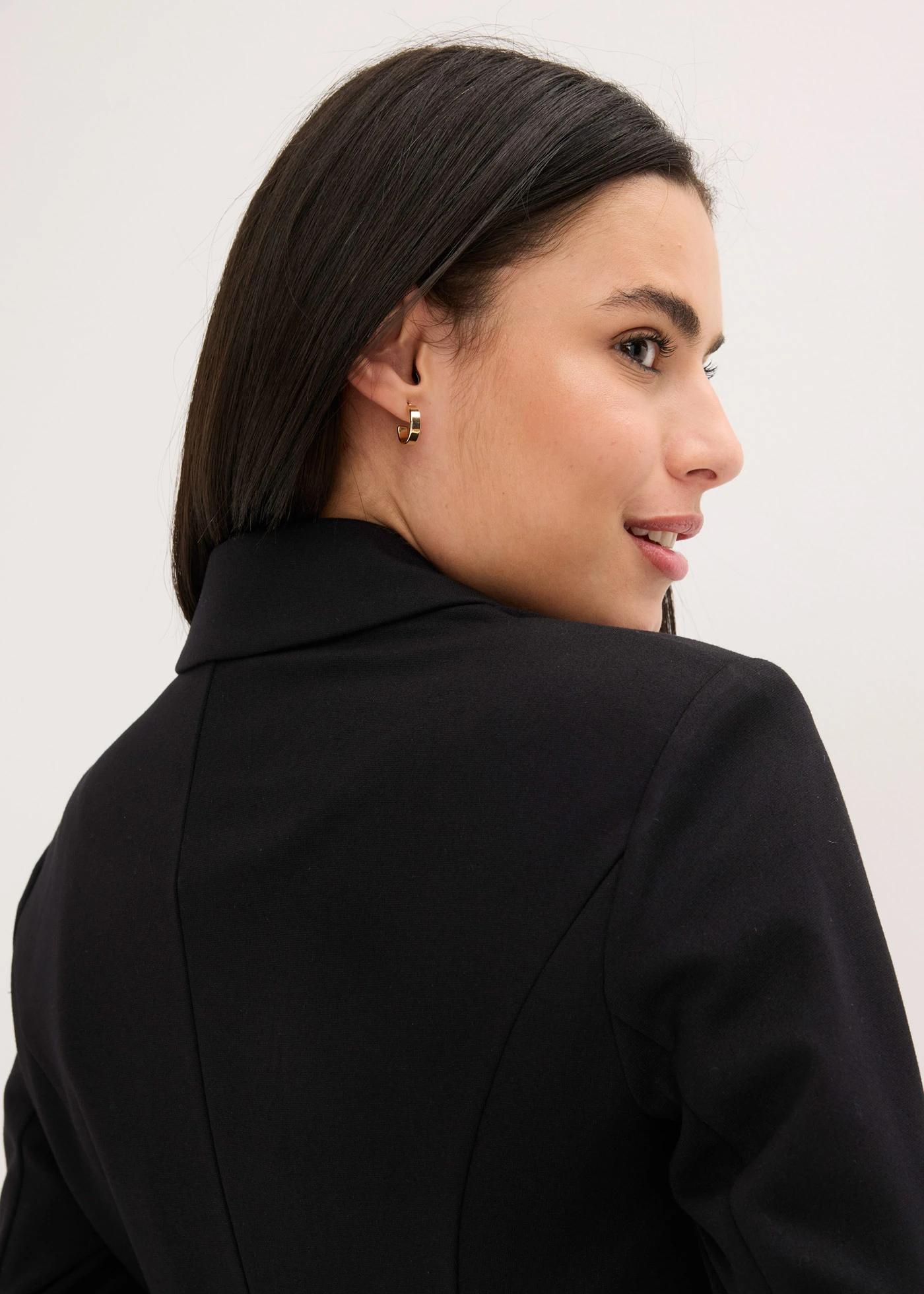 Blazer long en Punto di Roma • noir • Boutique bonprix
