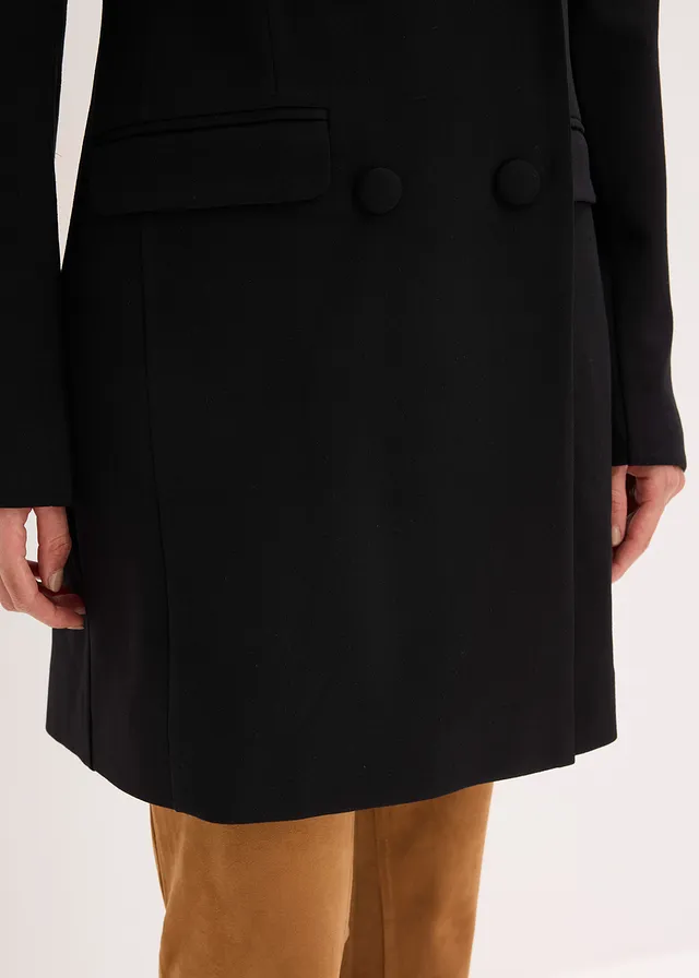 Blazer long en Punto di Roma • noir • product-page.page-title-suffix