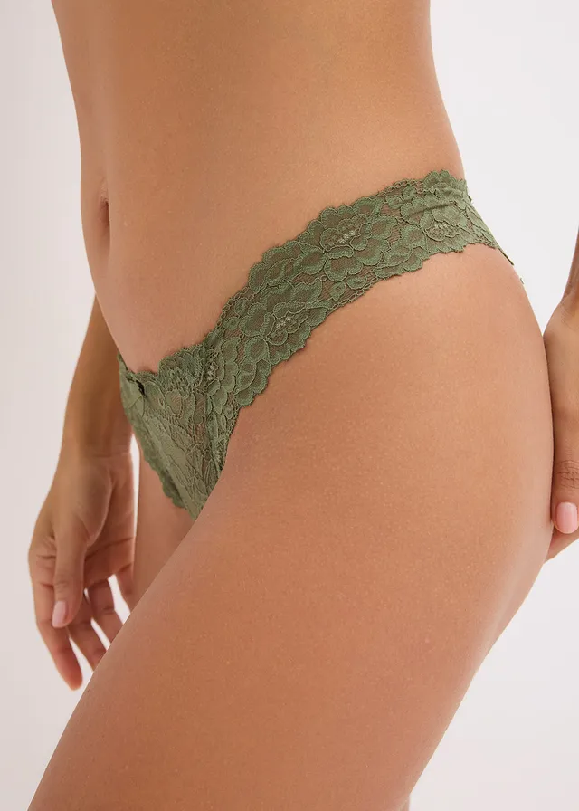 Slip brésilien en dentelle • kaki foncé • product-page.page-title-suffix