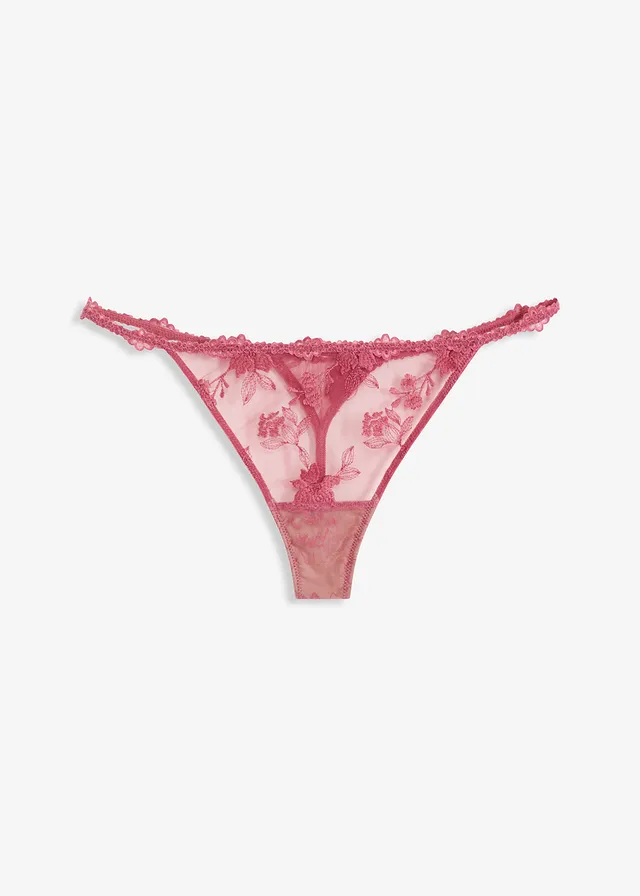 Chilot tanga string cu dantelă florală