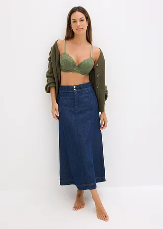 Vyztužená podprsenka s jemnou krajkou • tmavě khaki • bonprix obchod