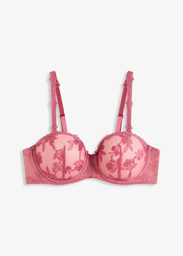 Bardotka podprsenka s kvetovanou čipkou