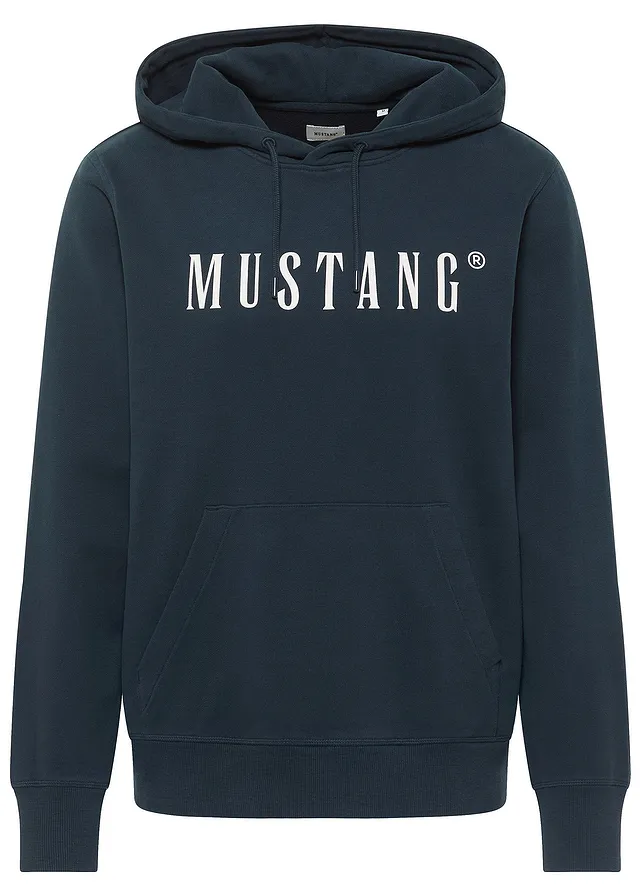 Mikina Mustang u čistej bio bavlny, farba: tmavomodrá potlačená