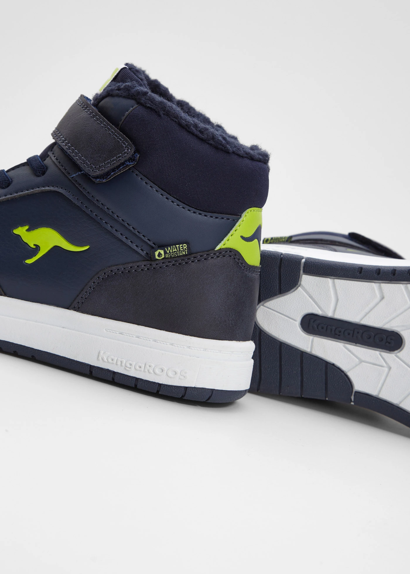 Kangoroos kinder sneakers high top • donkerblauw-limoen • bonprix online shop