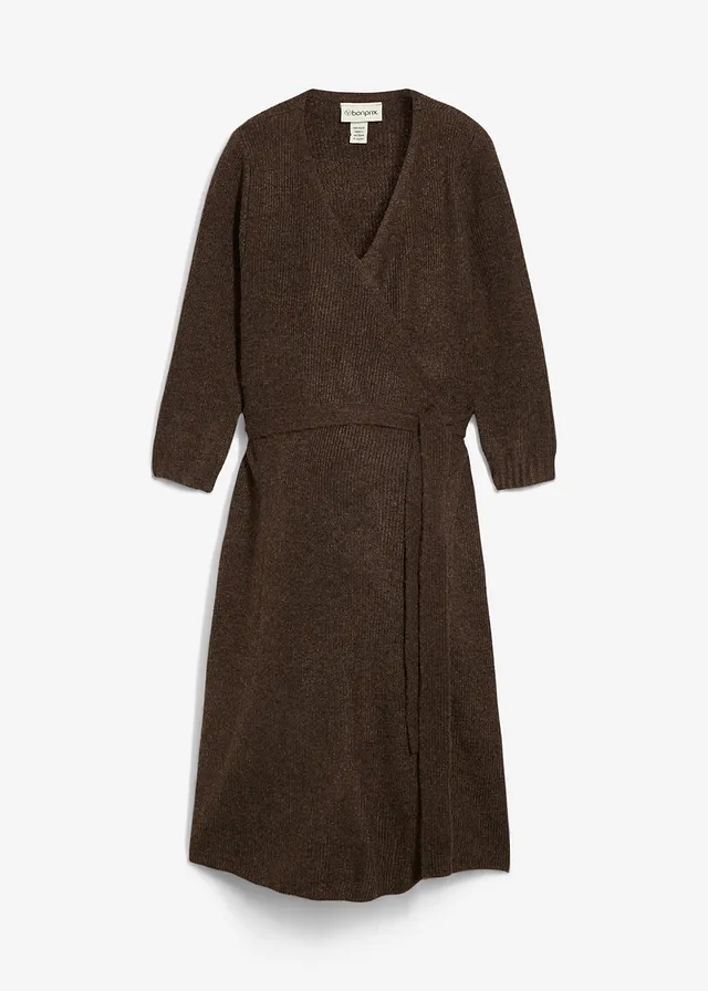 Zacht gebreide zwangerschapsjurk / voedingsjurk met 3/4 mouwen