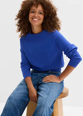 Svetr z jemné pleteniny • drahokamově modrá • bonprix obchod