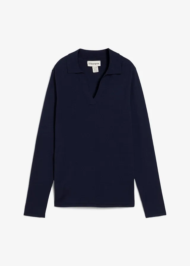 Polo en fine viscose, Couleur: bleu foncé