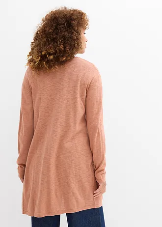 Lang vest, wordt open gedragen, Kleur: mocha mousse