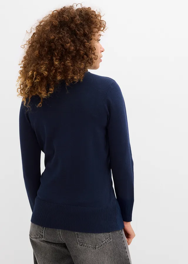 Pull col roulé en fine maille • bleu foncé • product-page.page-title-suffix