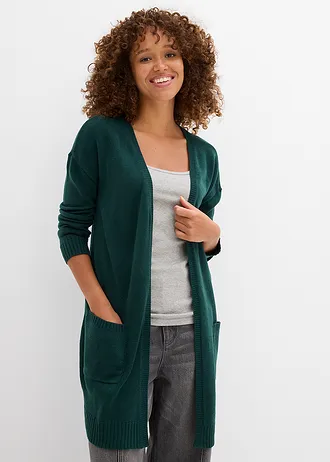 Gilet long en maille • vert profond • Boutique bonprix