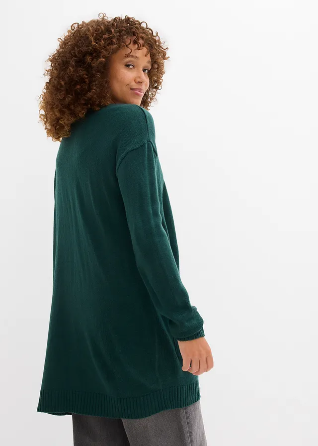 Gilet long en maille • vert profond • product-page.page-title-suffix