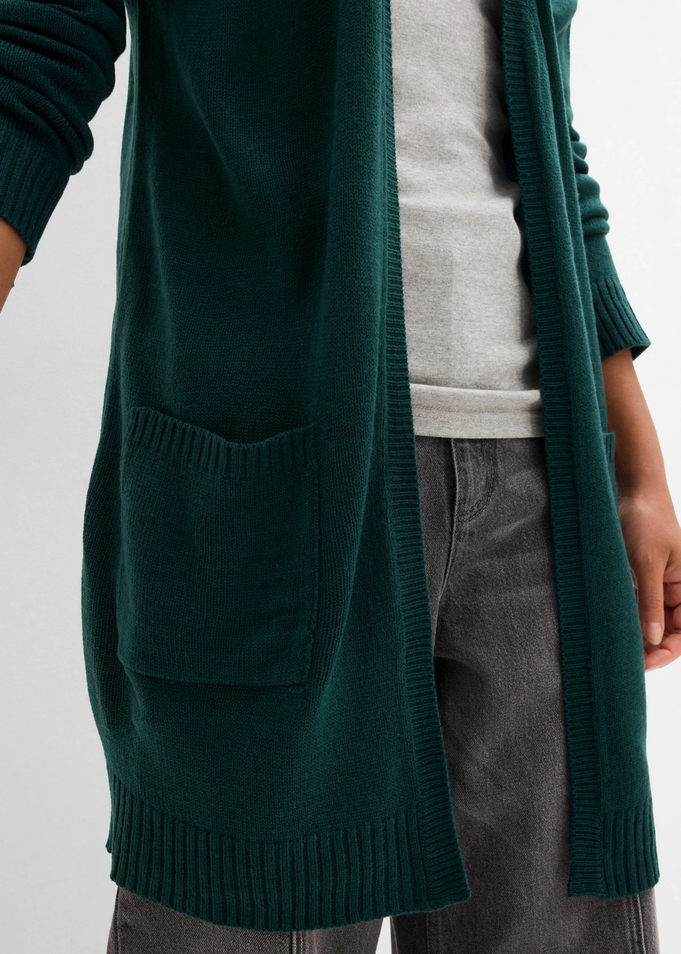 Gilet long en maille • vert profond • Boutique bonprix