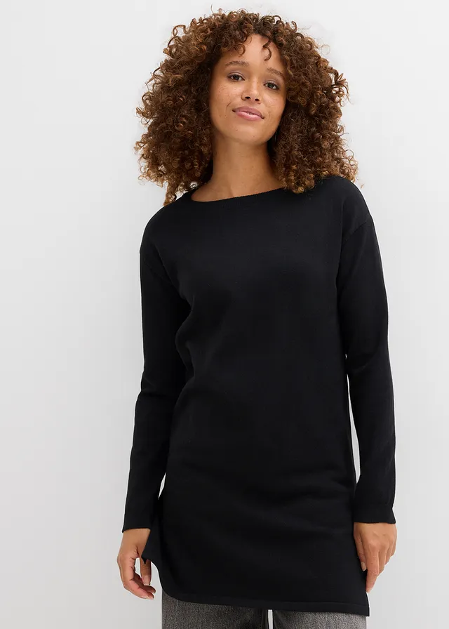 Pull long en coton recyclé majoritaire • noir • product-page.page-title-suffix