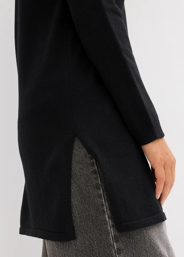 Pull long en coton recyclé majoritaire • noir • product-page.page-title-suffix