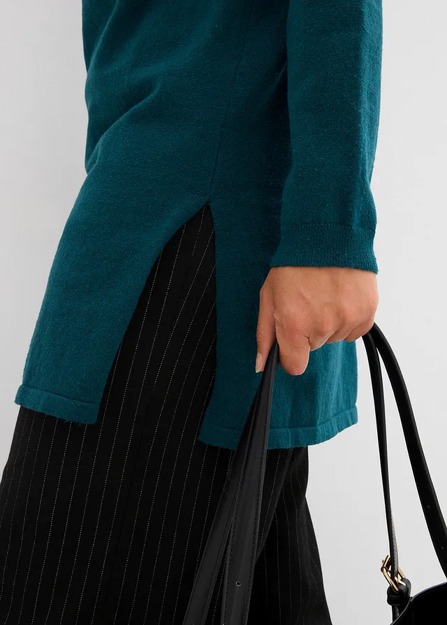 Pull long en coton recyclé majoritaire • vert • product-page.page-title-suffix