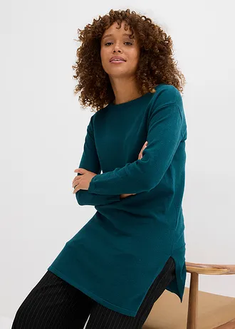 Dlouhý svetr s recyklovanou bavlnou • zelená • bonprix obchod