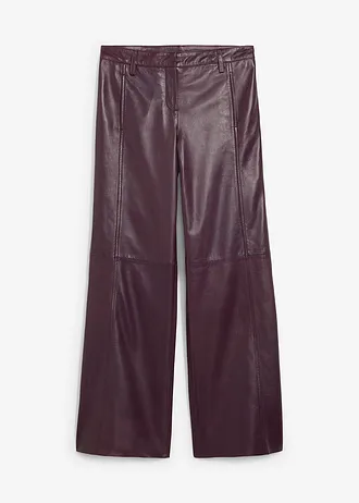 Marlene Dietrich broek van lamsnappa, Kleur: wijnrood