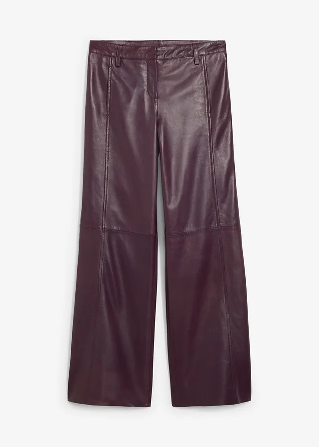 Pantalon large en cuir d’agneau nappa