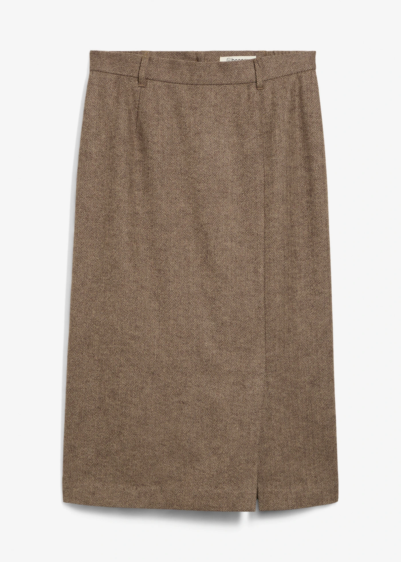 Pouzdrová sukně s vlnou • tmavě hnědá melír • bonprix obchod