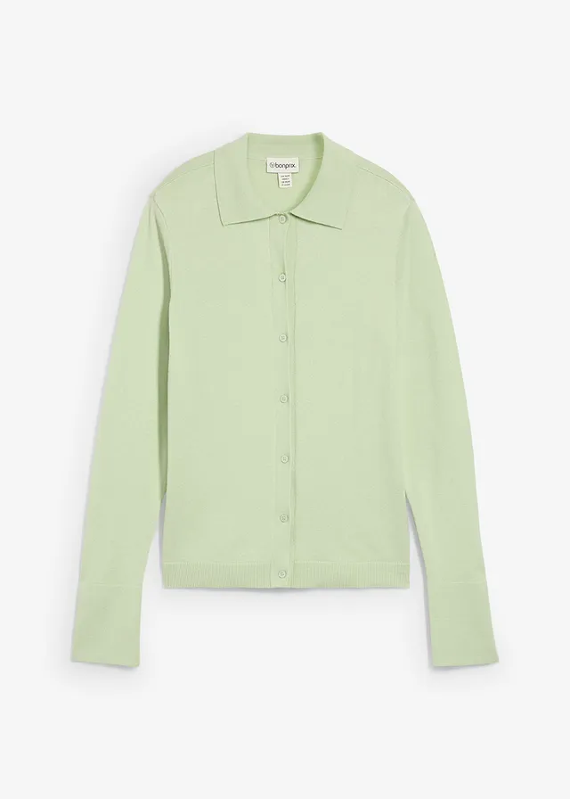 Svetr z jemné pleteniny z měkké vlněné směsi • jemně šalvějová • bonprix obchod