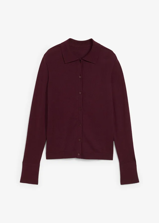 Fijn gebreide trui van zachte wolmix • wijnrood • bonprix online shop