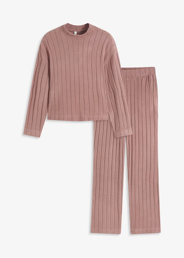 Oversized huispak van zacht ribmateriaal