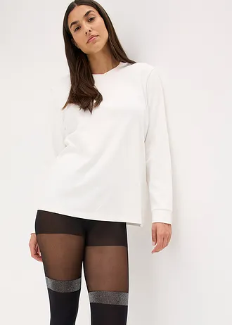 Punčochové kalhoty v nadkolenkovém vzhledu 70 den, s recyklovaným polyamidem • černo-stříbrná • bonprix obchod