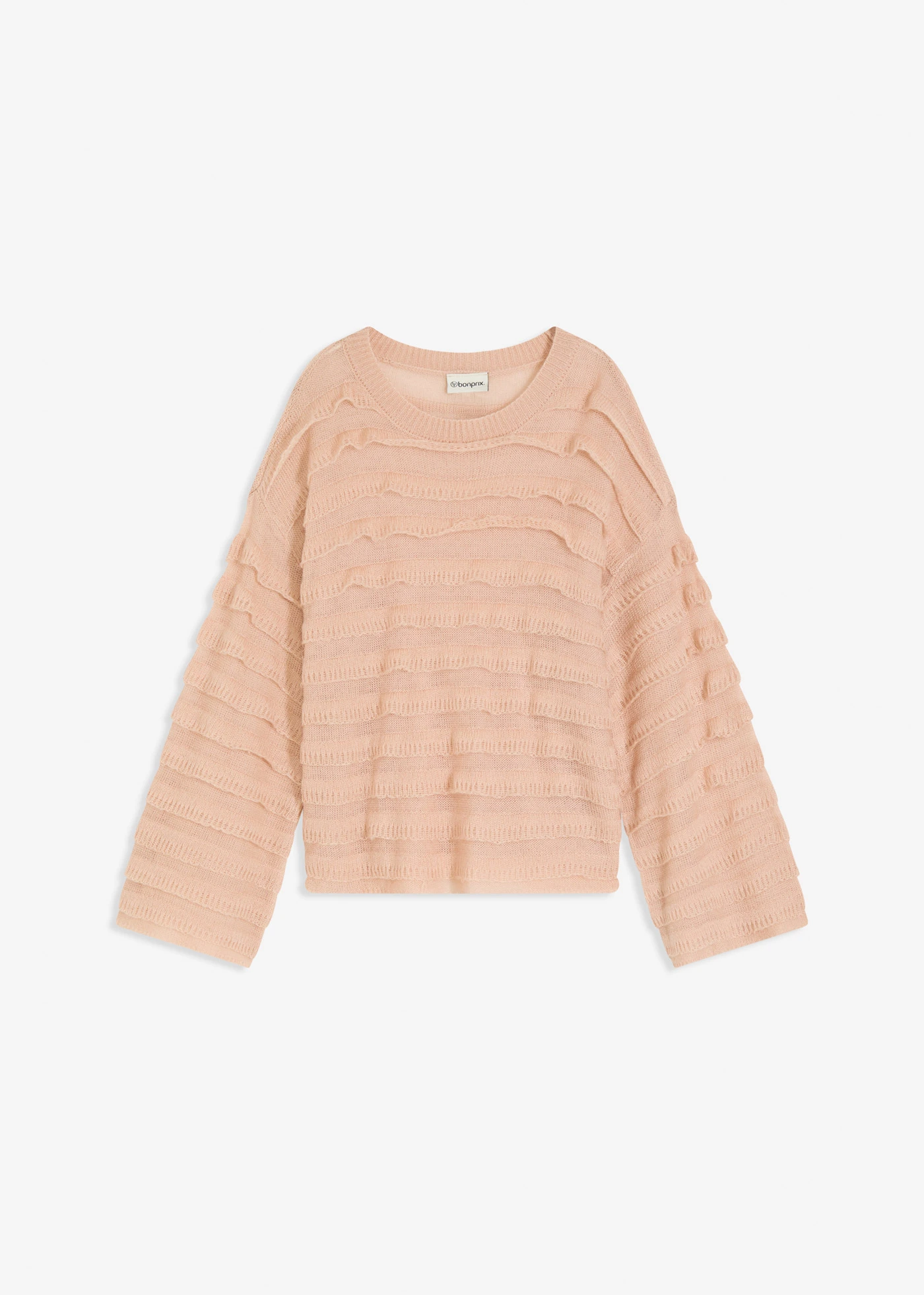 Pull oversize semi-transparent • beige mat • Boutique bonprix