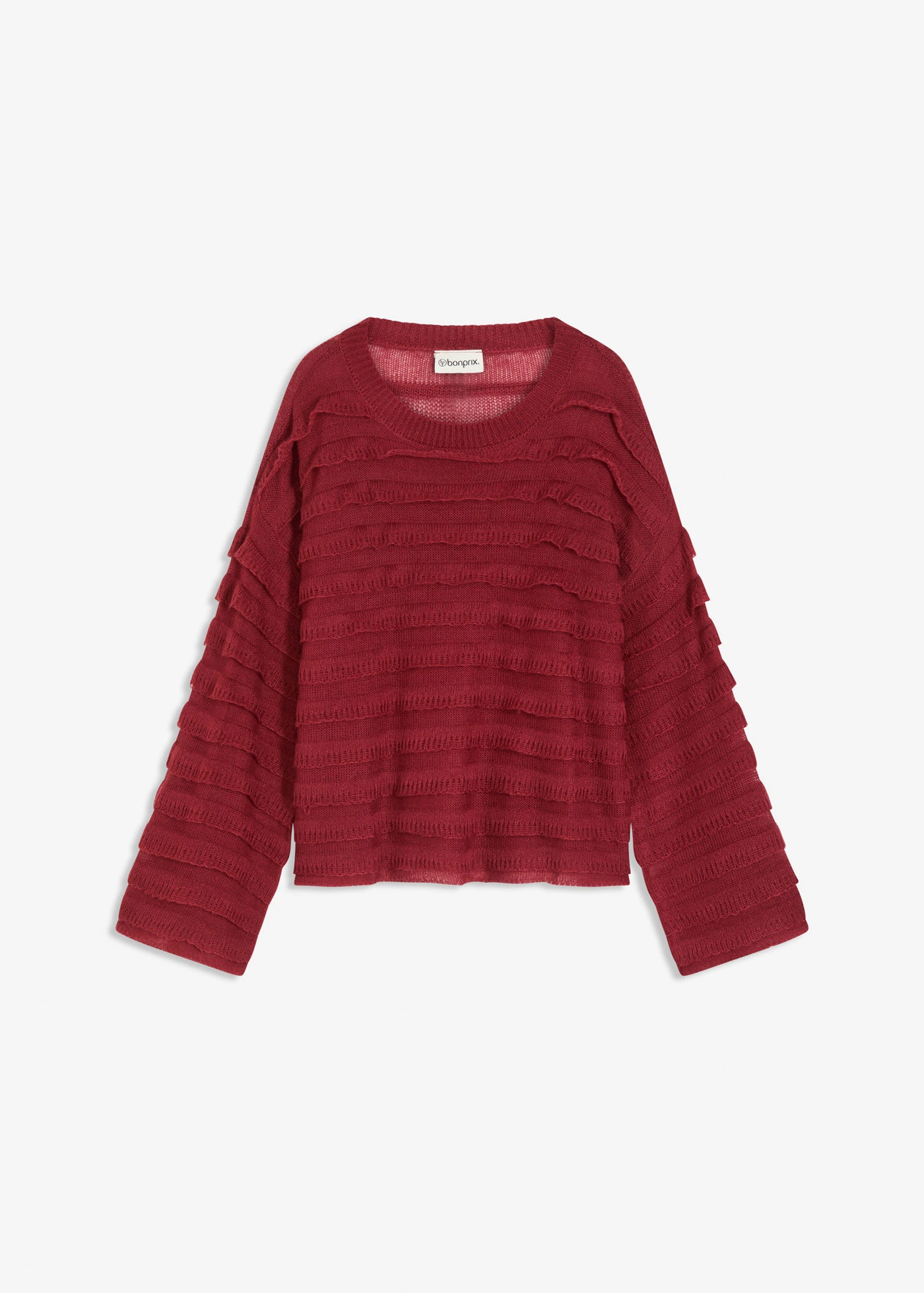 Oversize svetr, polotransparentní • švestkově červená • bonprix obchod