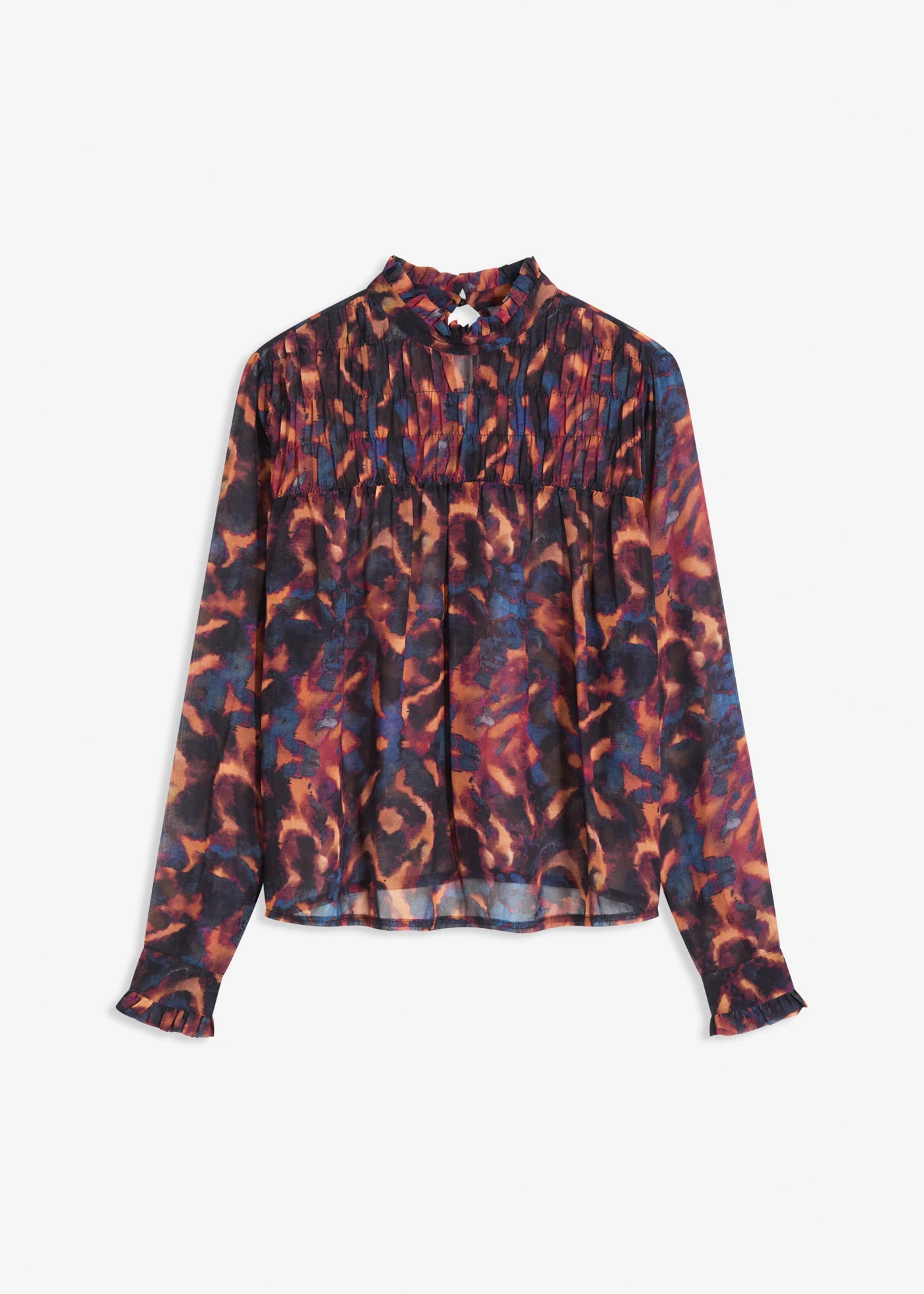 Šifonová halenka • modrá s potiskem • bonprix obchod