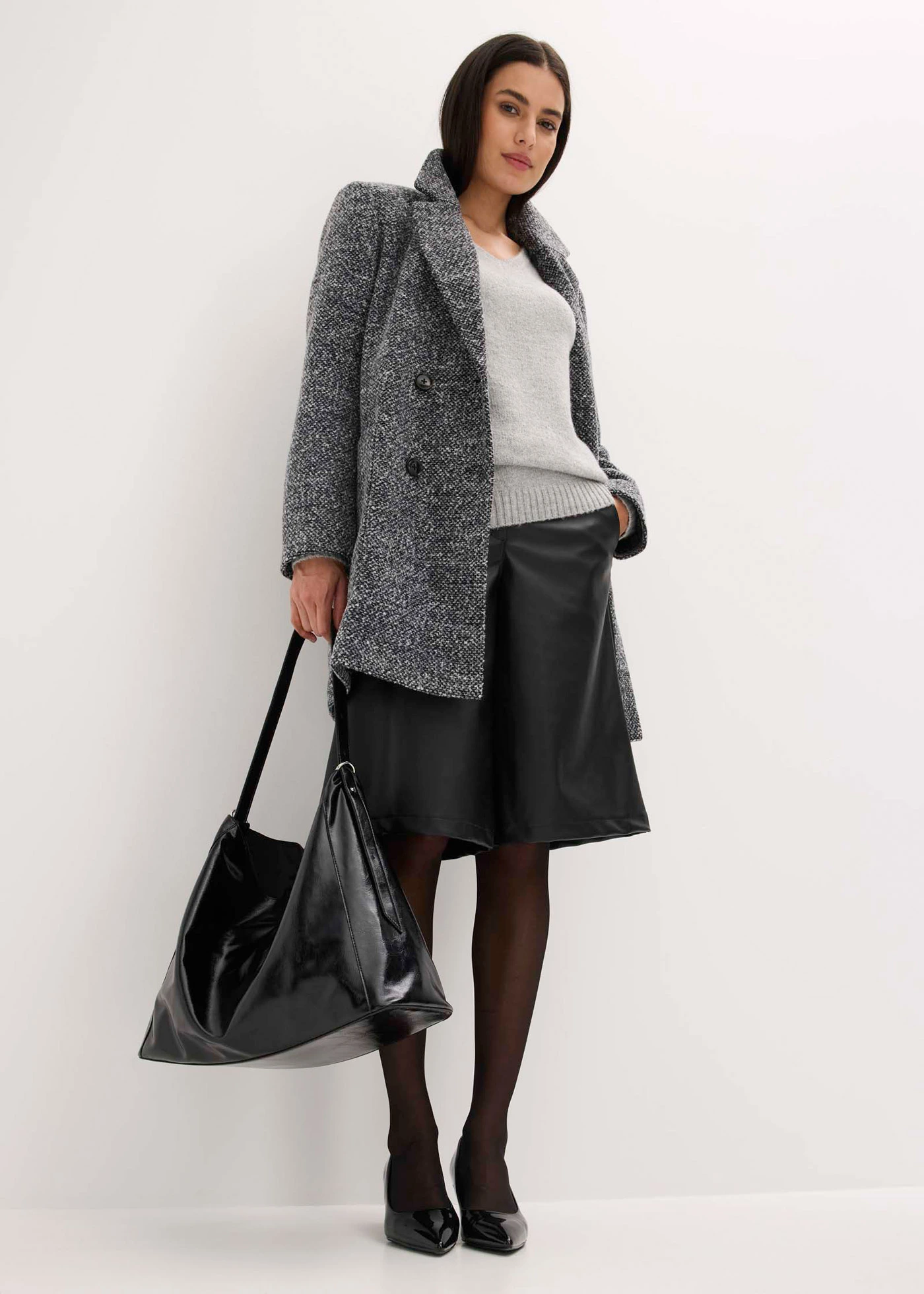 Manteau court • anthracite foncé chiné • Boutique bonprix