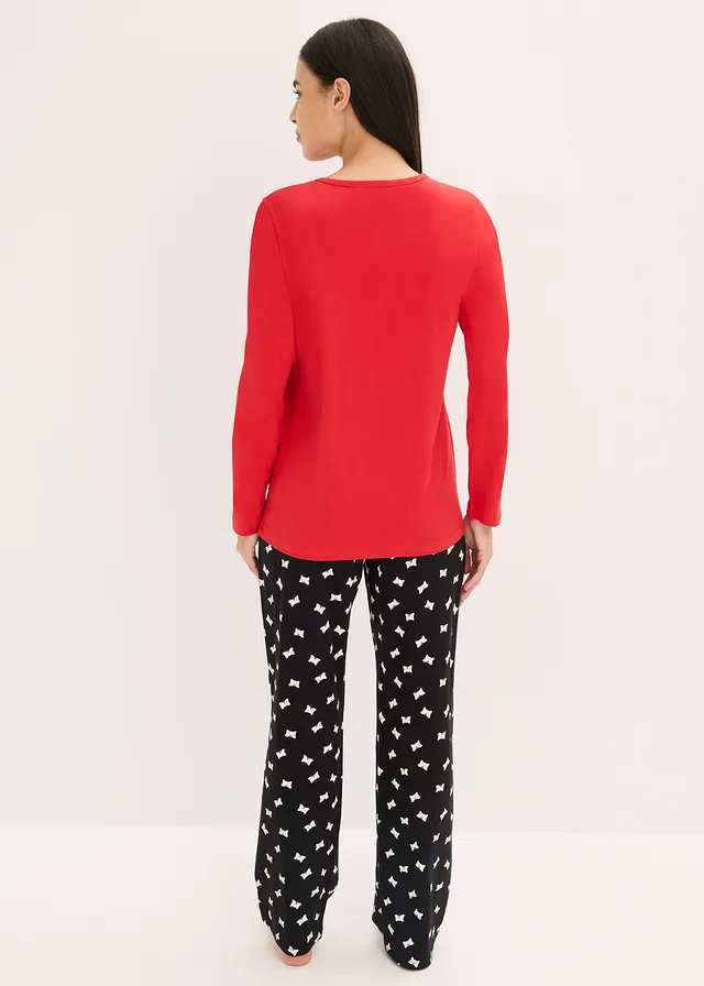 Pyjama et masque de nuit • rouge salsa-noir imprimé • product-page.page-title-suffix