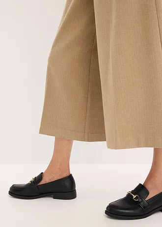 Halszálkamintás nadrág gyapjú hatású anyagból • dióbarna melírozott • bonprix áruház