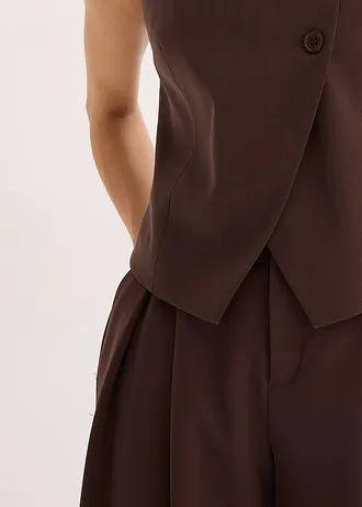Vesta ze splývavé viskózové směsi • tmavě hnědá • bonprix obchod