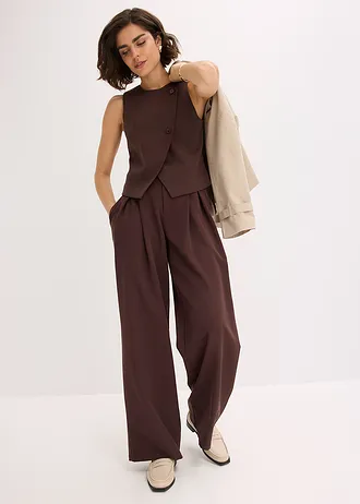 Vesta ze splývavé viskózové směsi • tmavě hnědá • bonprix obchod