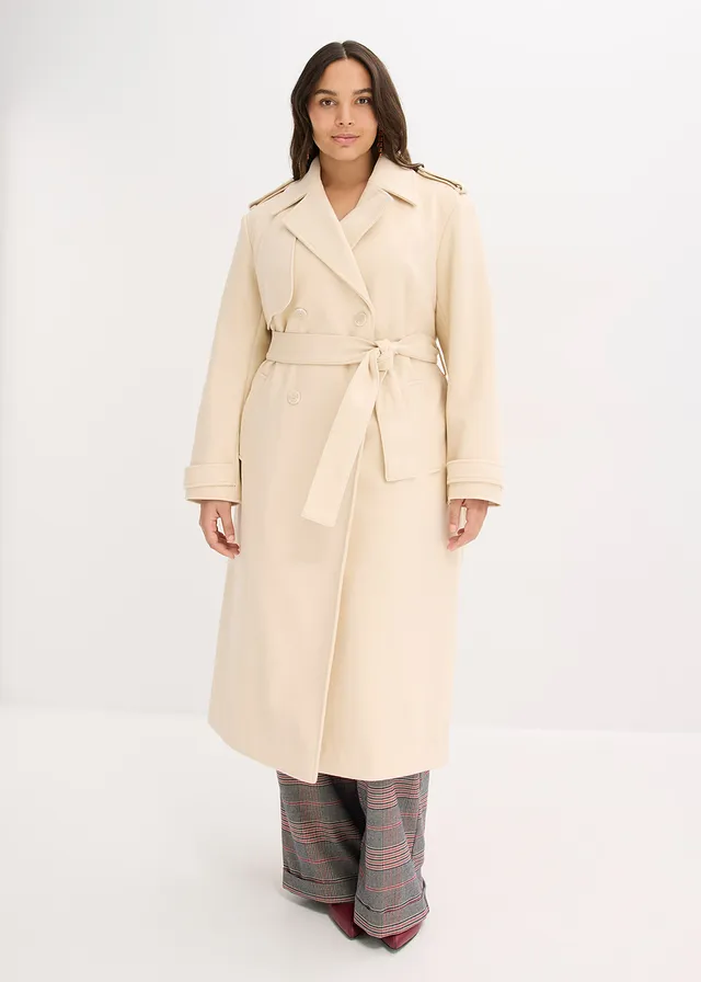 Trench-coat, Couleur: beige galet