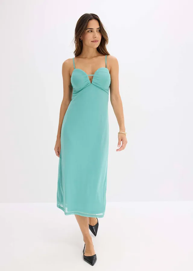Robe longue au décolleté plongeant • turquoise clair • product-page.page-title-suffix
