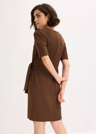 Jersey jurk, Kleur: bruin