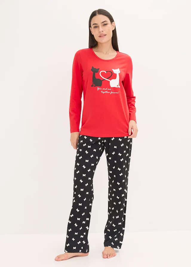 Pyjama et masque de nuit • rouge salsa-noir imprimé • product-page.page-title-suffix
