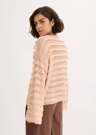 Oversized trui, semi-transparant • mat beige • bonprix online shop