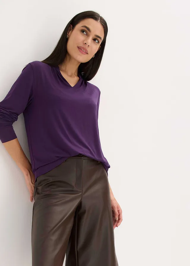 T-shirt blouse à col montant • violet foncé • product-page.page-title-suffix