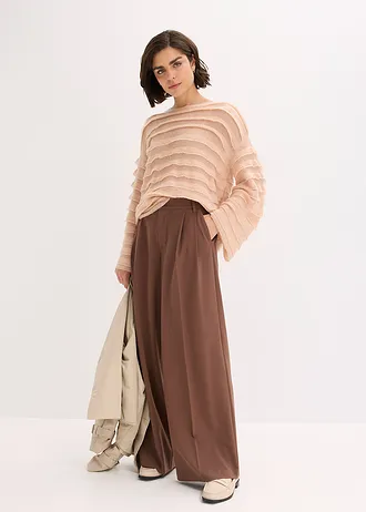 Oversized trui, semi-transparant • mat beige • bonprix online shop