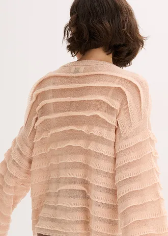 Oversized trui, semi-transparant • mat beige • bonprix online shop