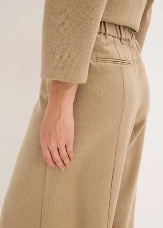 Halszálkamintás nadrág gyapjú hatású anyagból • dióbarna melírozott • bonprix áruház