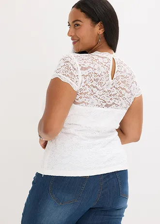 Halenka v krojovém stylu, barva: bílá