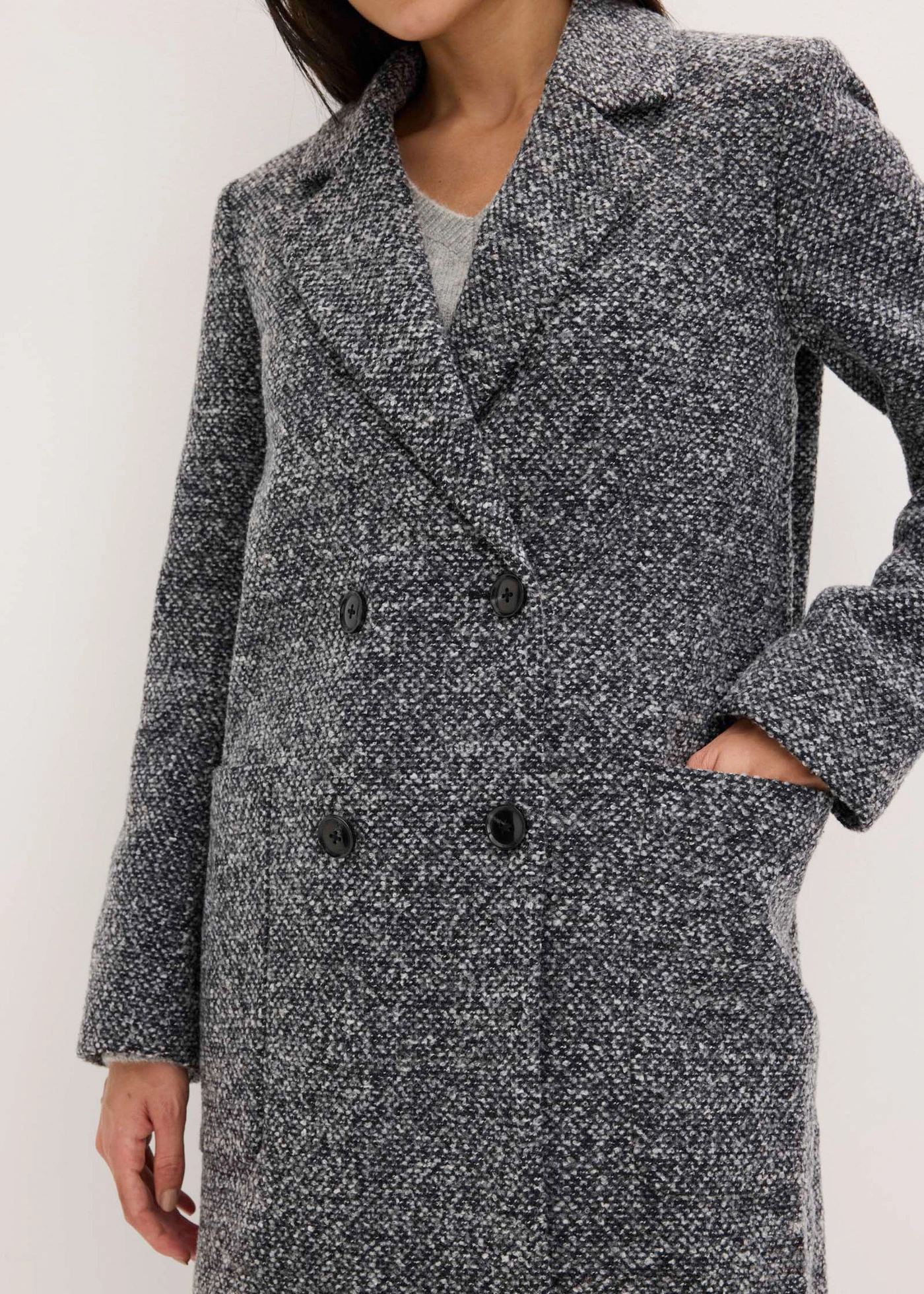 Manteau court • anthracite foncé chiné • Boutique bonprix
